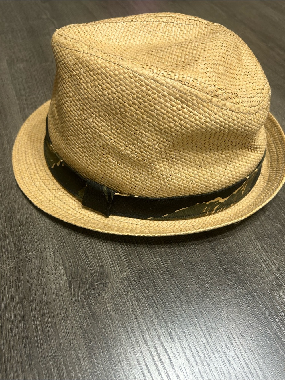 Levis Boys Classic‎ Straw Fedora with Black Band Vacation Resort Dinner Hawaii